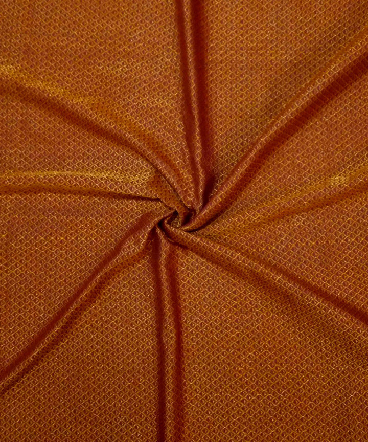 Brown handwoven cotton art silk khun fabric