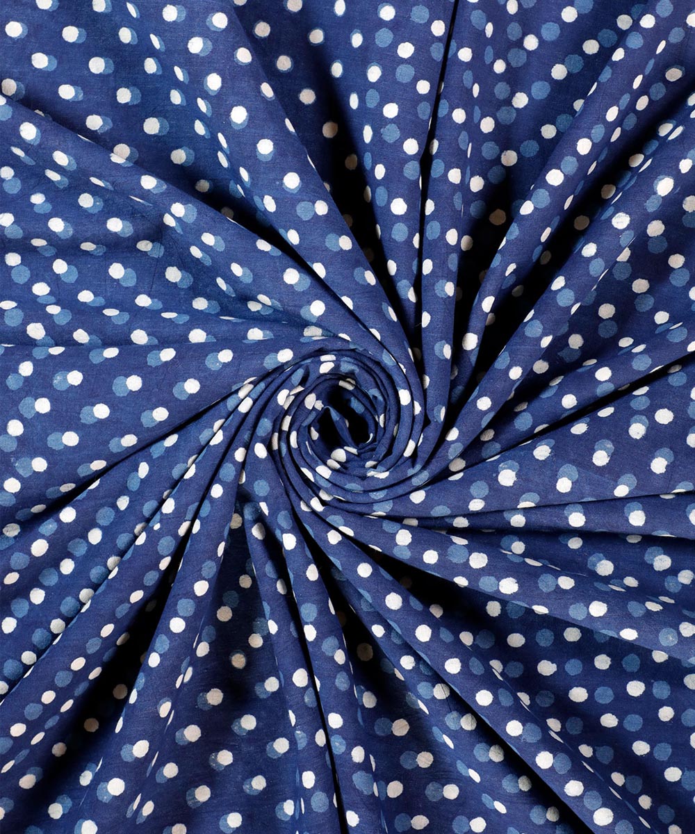 2.5m Blue handblock print cotton kurta material