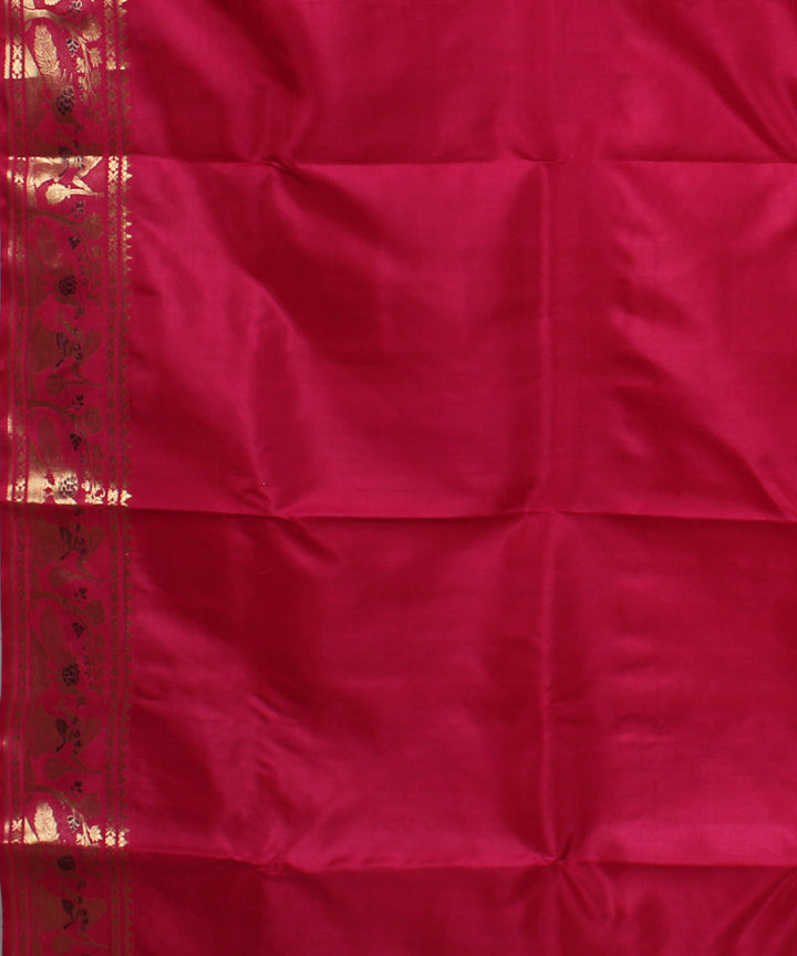 Rani pink handwoven silk baluchari saree