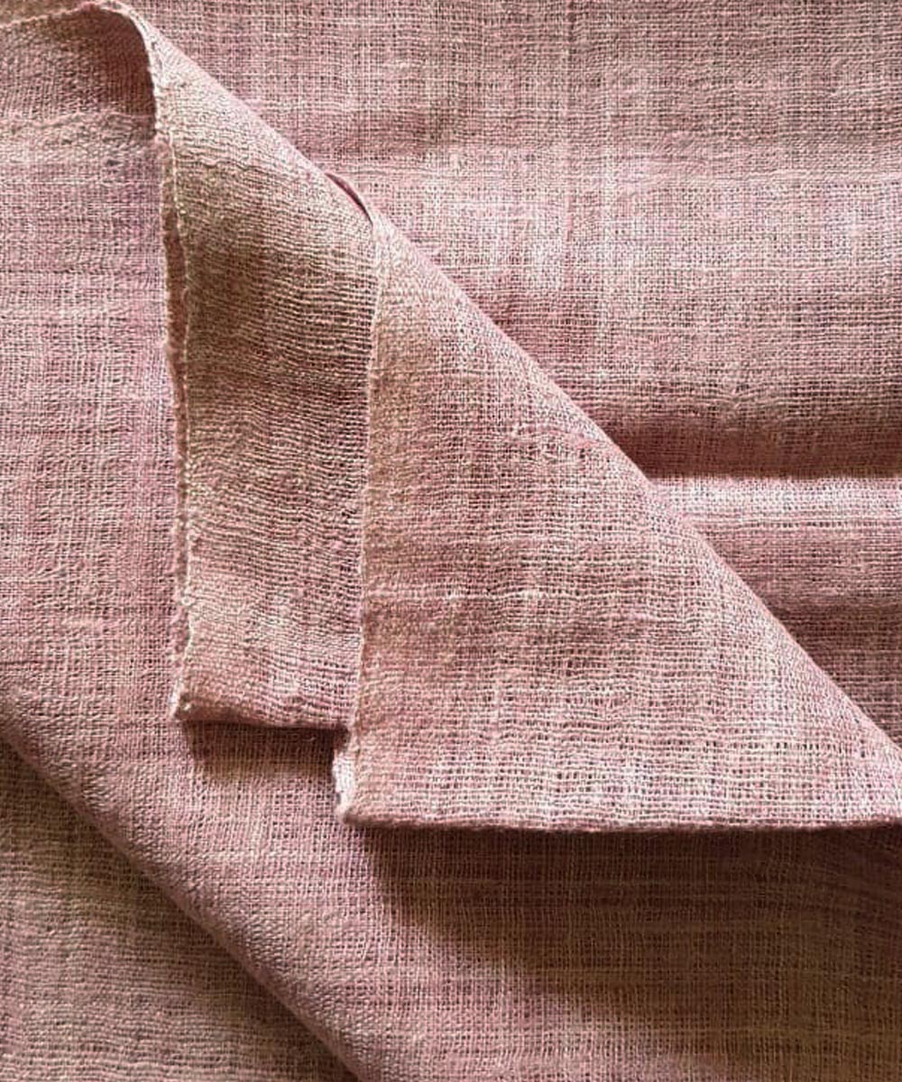 Mauve natural dye handwoven eri silk assam fabric