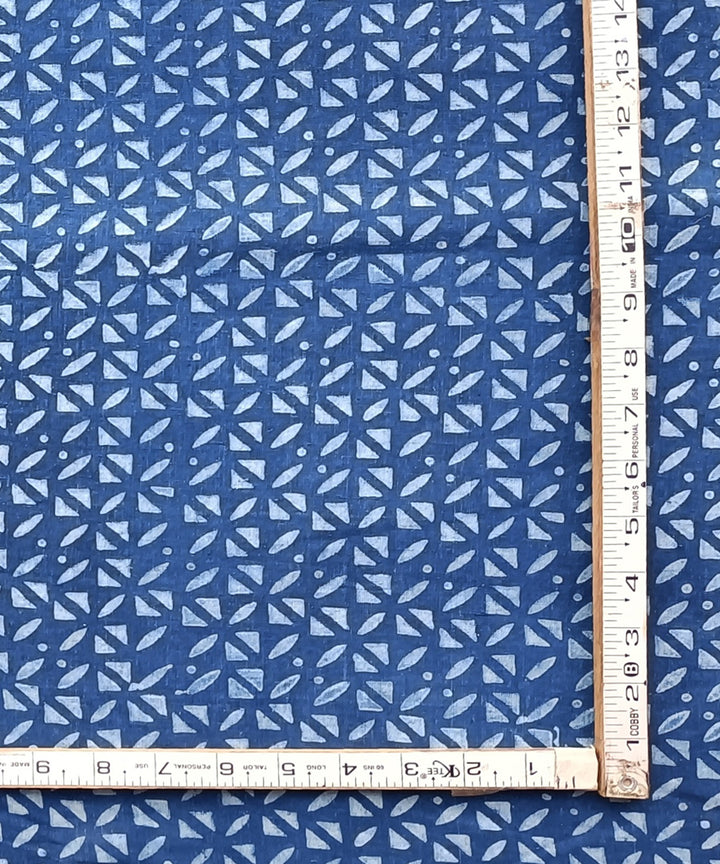 2.5m Indigo dabu print hand spun handwoven cotton kurta material