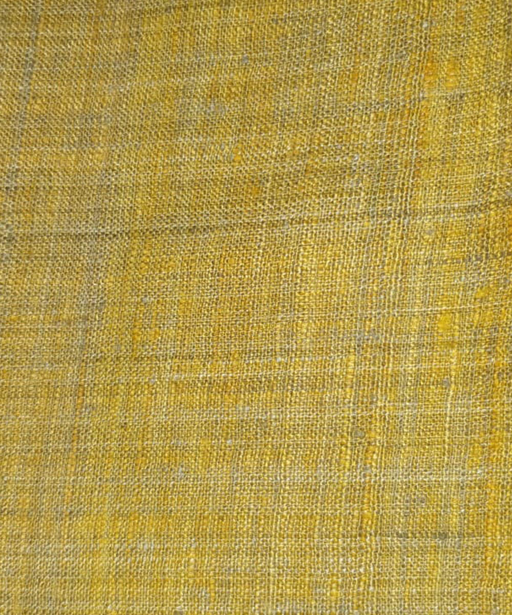 Mustard natural dye handwoven eri silk assam fabric