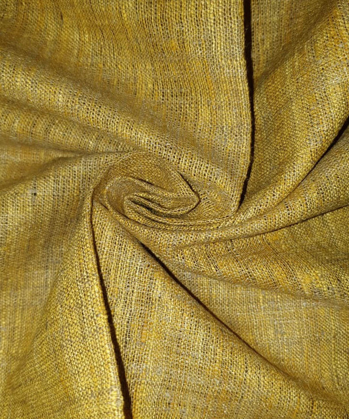 Mustard handwoven natural dye eri silk assam fabric