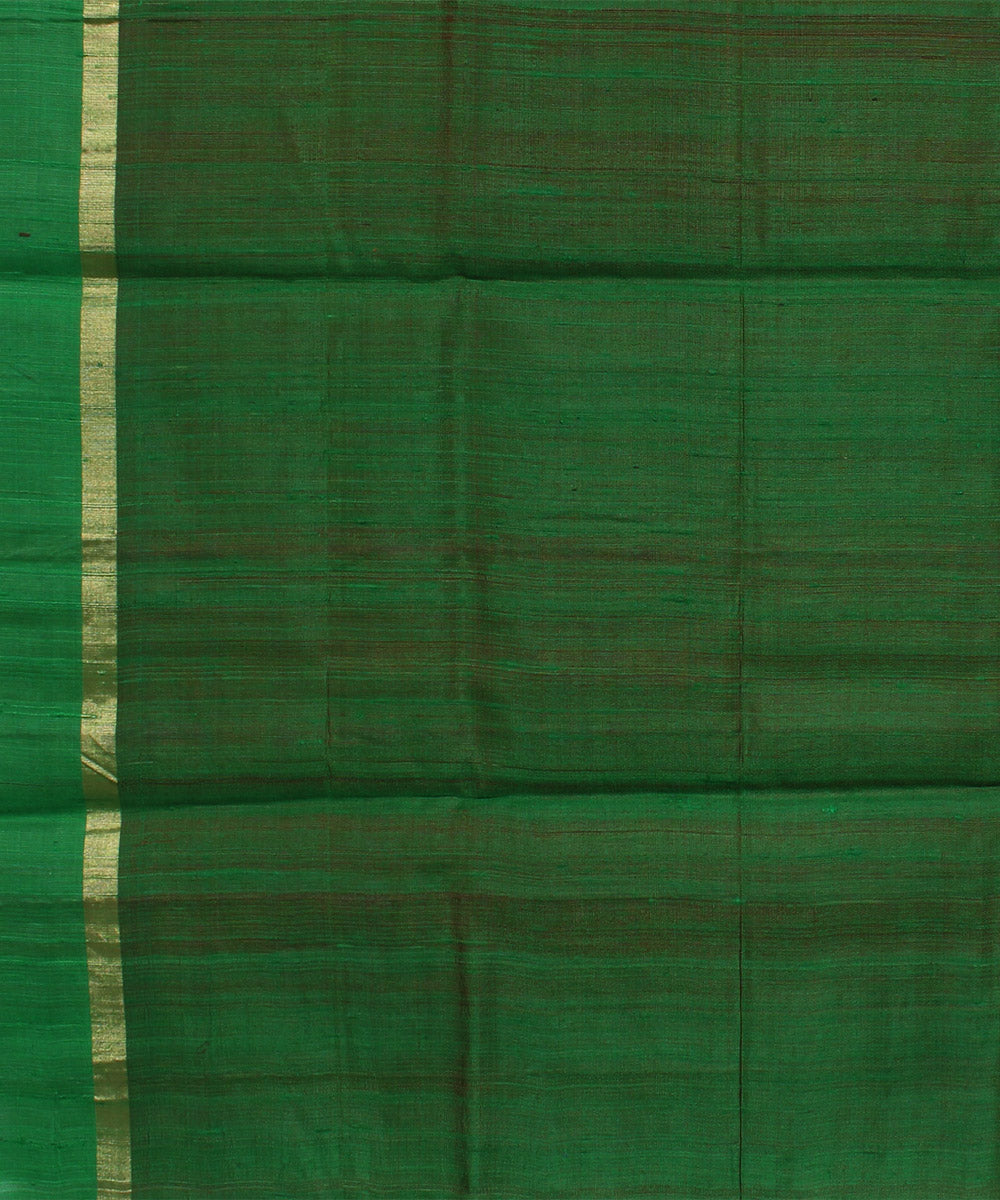 Red green cotton handwoven karnataka raw silk saree
