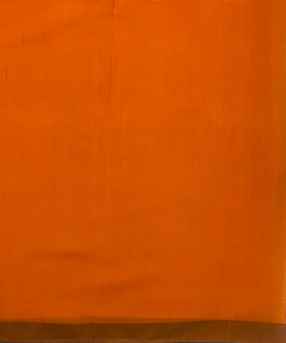 Orange handwoven extra weft tussar silk saree