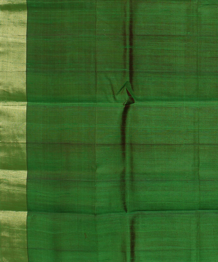 Red green cotton handwoven karnataka raw silk saree