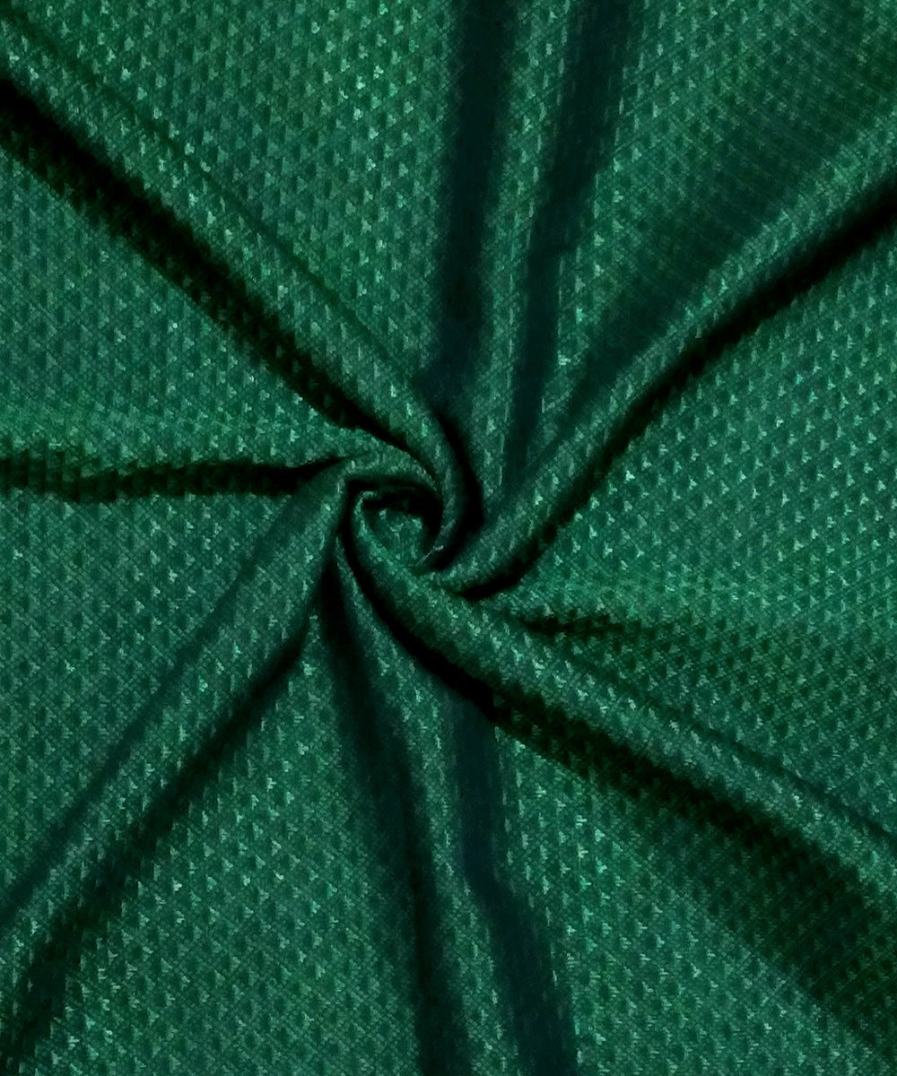 Forest green handwoven cotton art silk khun fabric