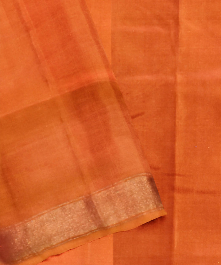 Yellow orange silk handloom patola saree
