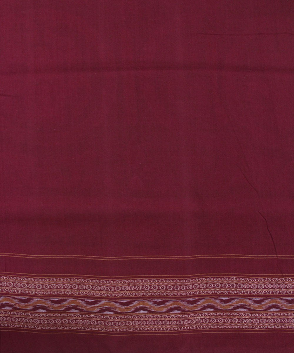 Handwoven Sambalpuri Ikat Cotton Saree in Maroon