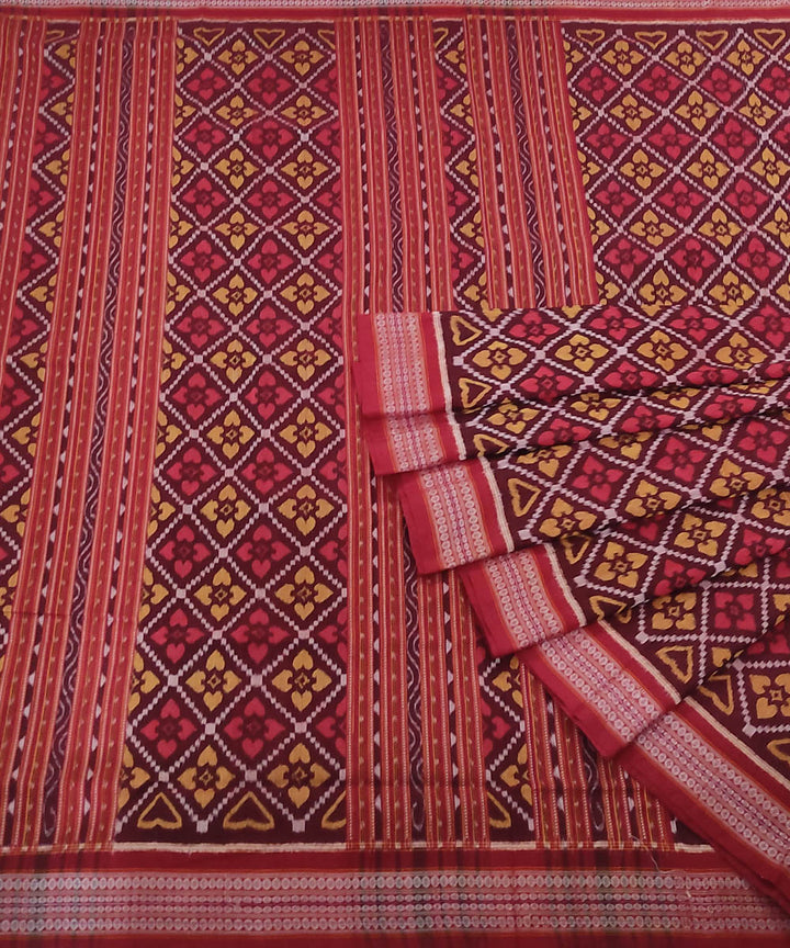 Multicolor handwoven cotton sambalpuri saree