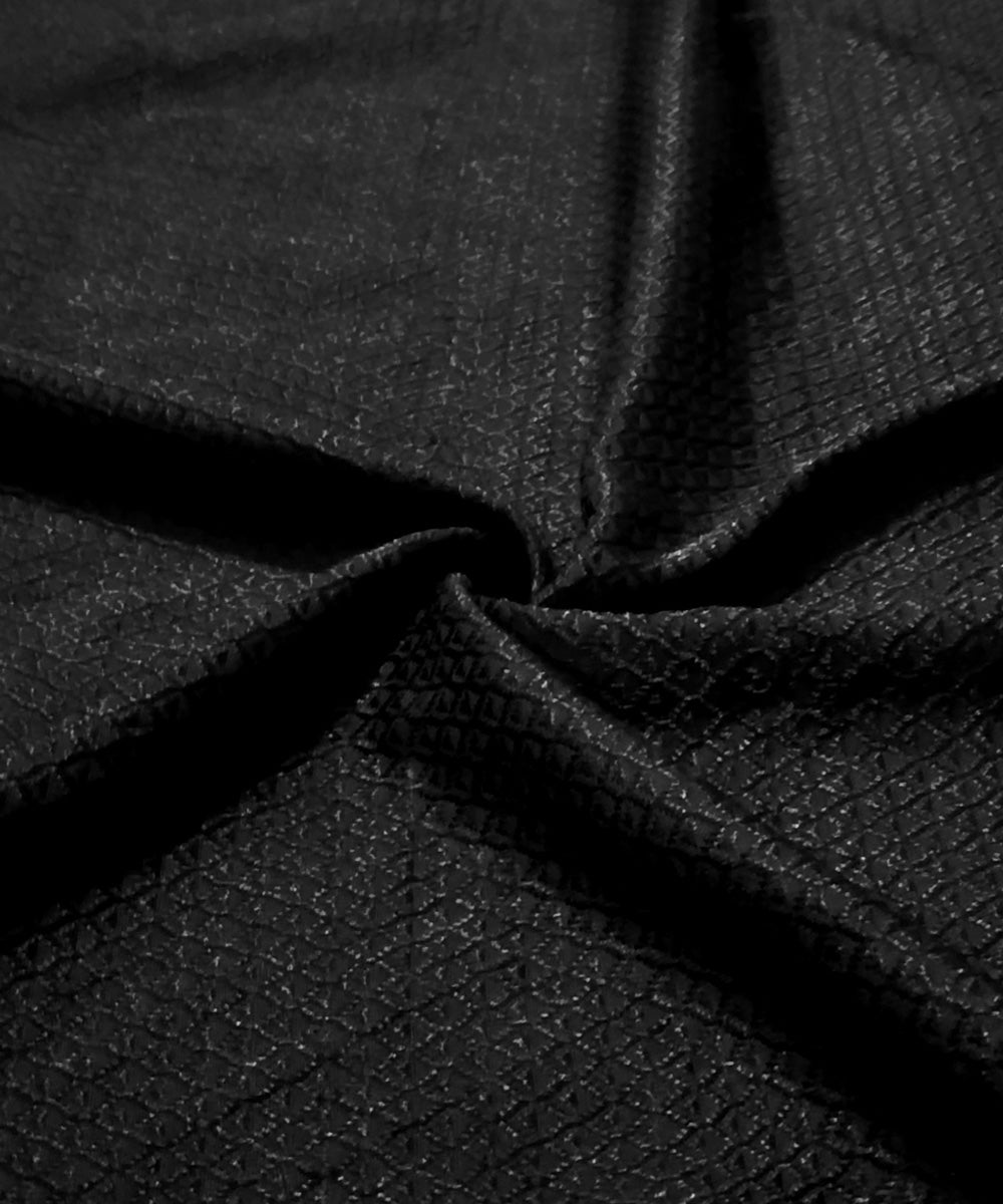 Black handwoven cotton art silk khun fabric