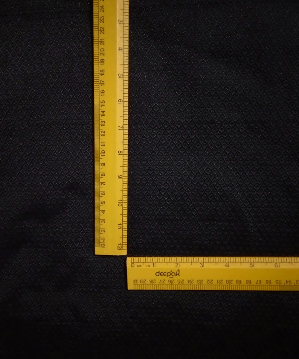 Black handwoven cotton art silk khun fabric