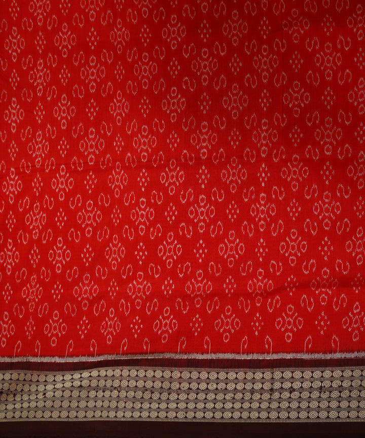 Red maroon silk handloom sambalpuri saree