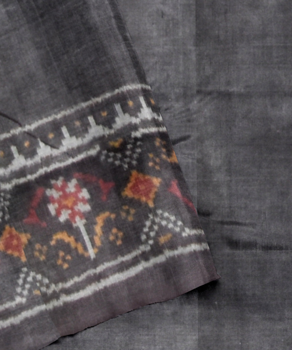 Black handloom cotton patola saree