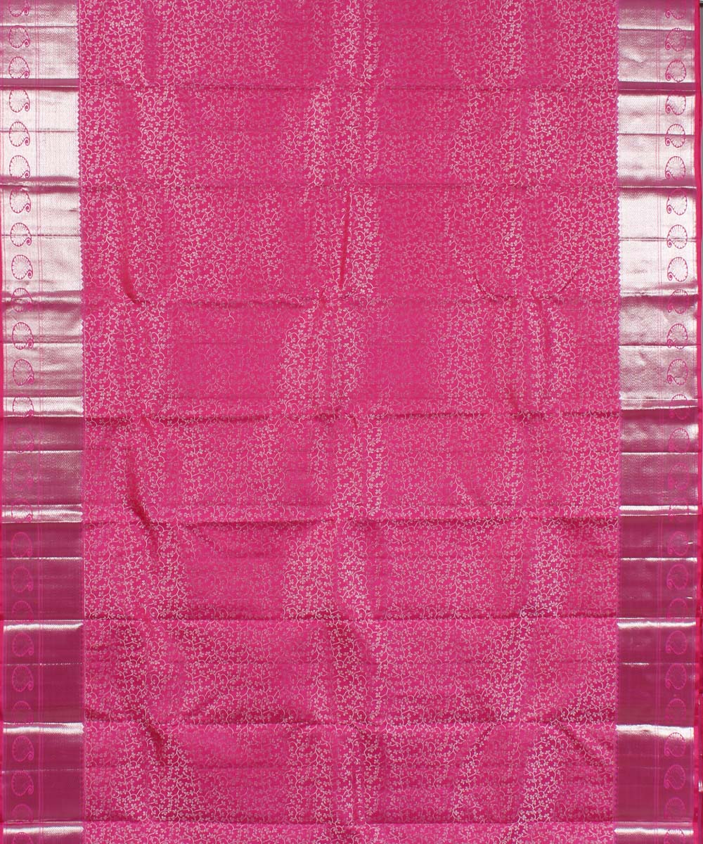 Pink handwoven karnataka brocade silk saree