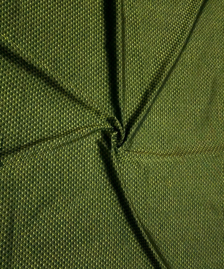 Olive green handwoven cotton art silk khun fabric