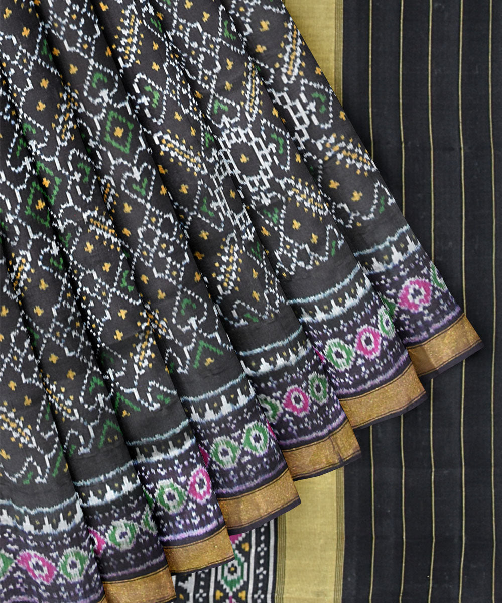 Black silk handloom patola saree
