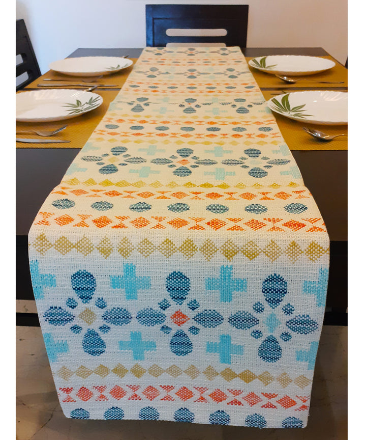Multicolor handloom cotton table runner