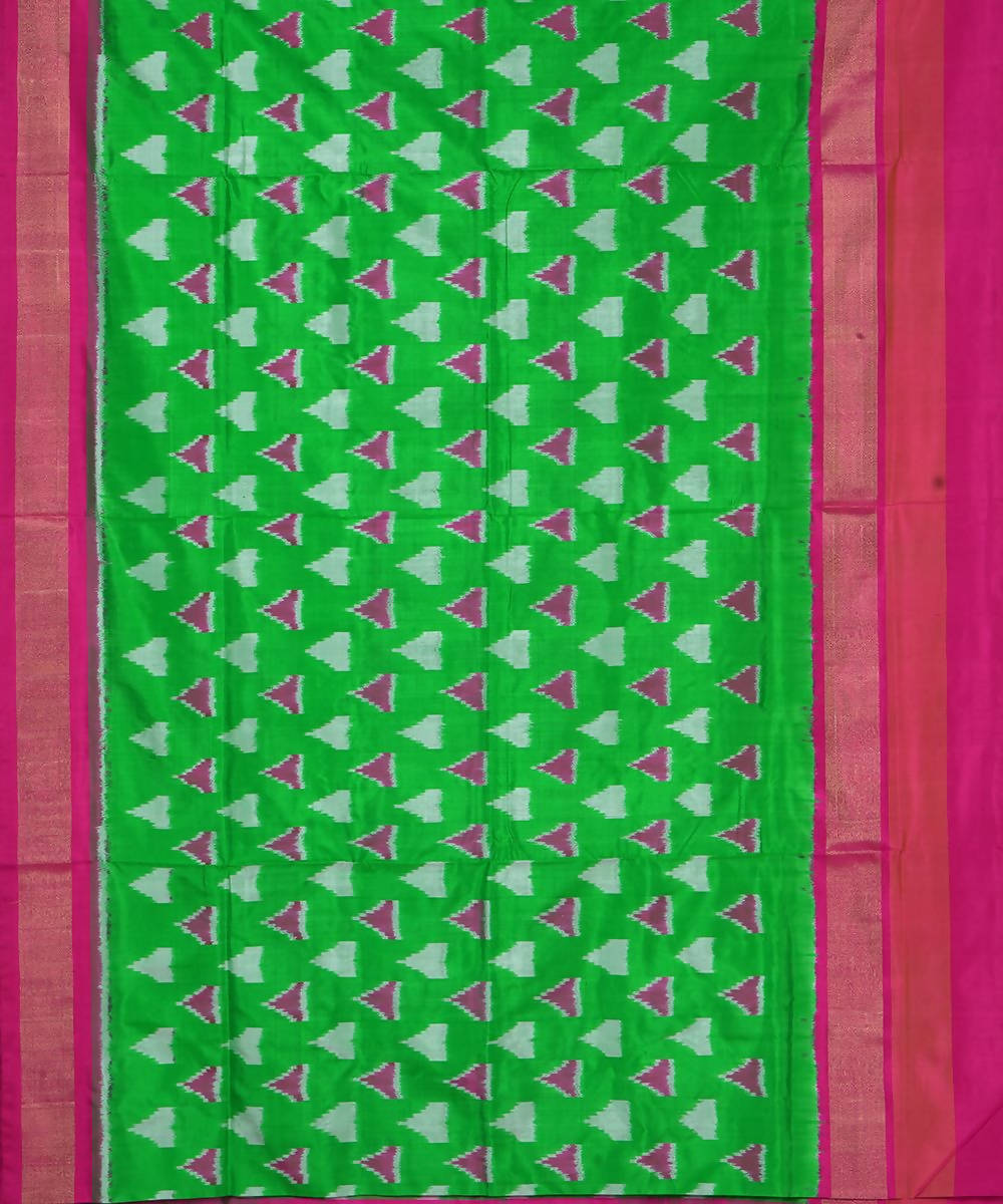 Handloom green ikkat silk pochampally saree