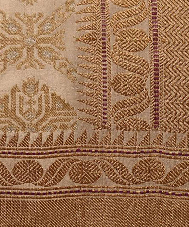 Golden handwoven katan silk pure banarasi saree with pure zari work