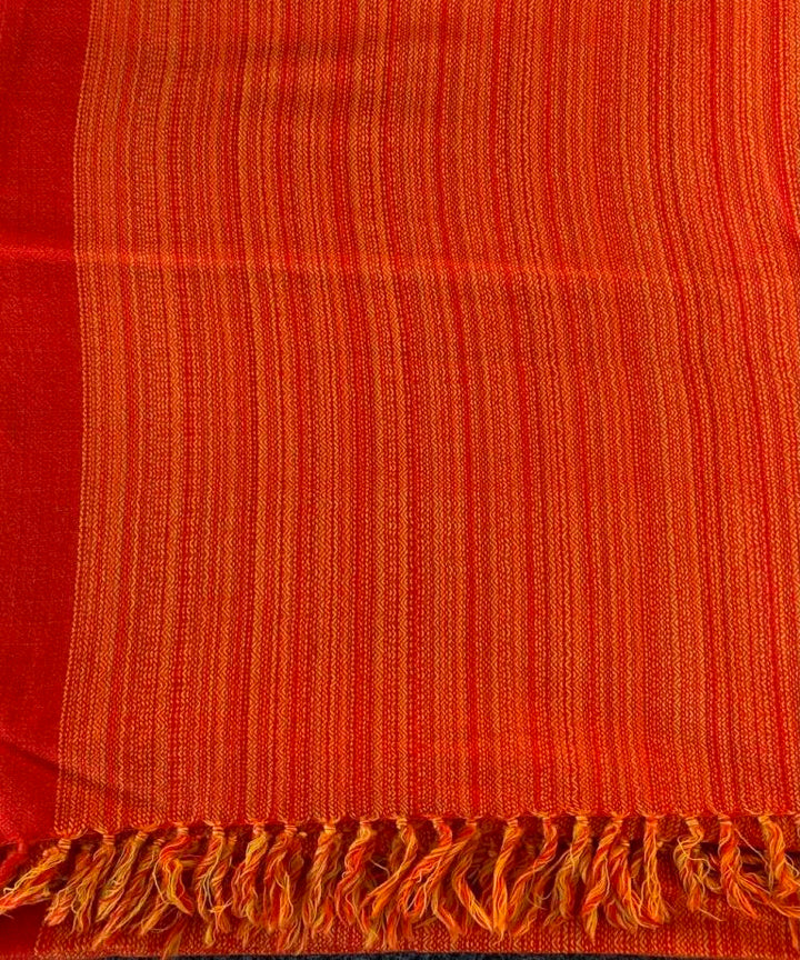 Bright orange handwoven woolen stole