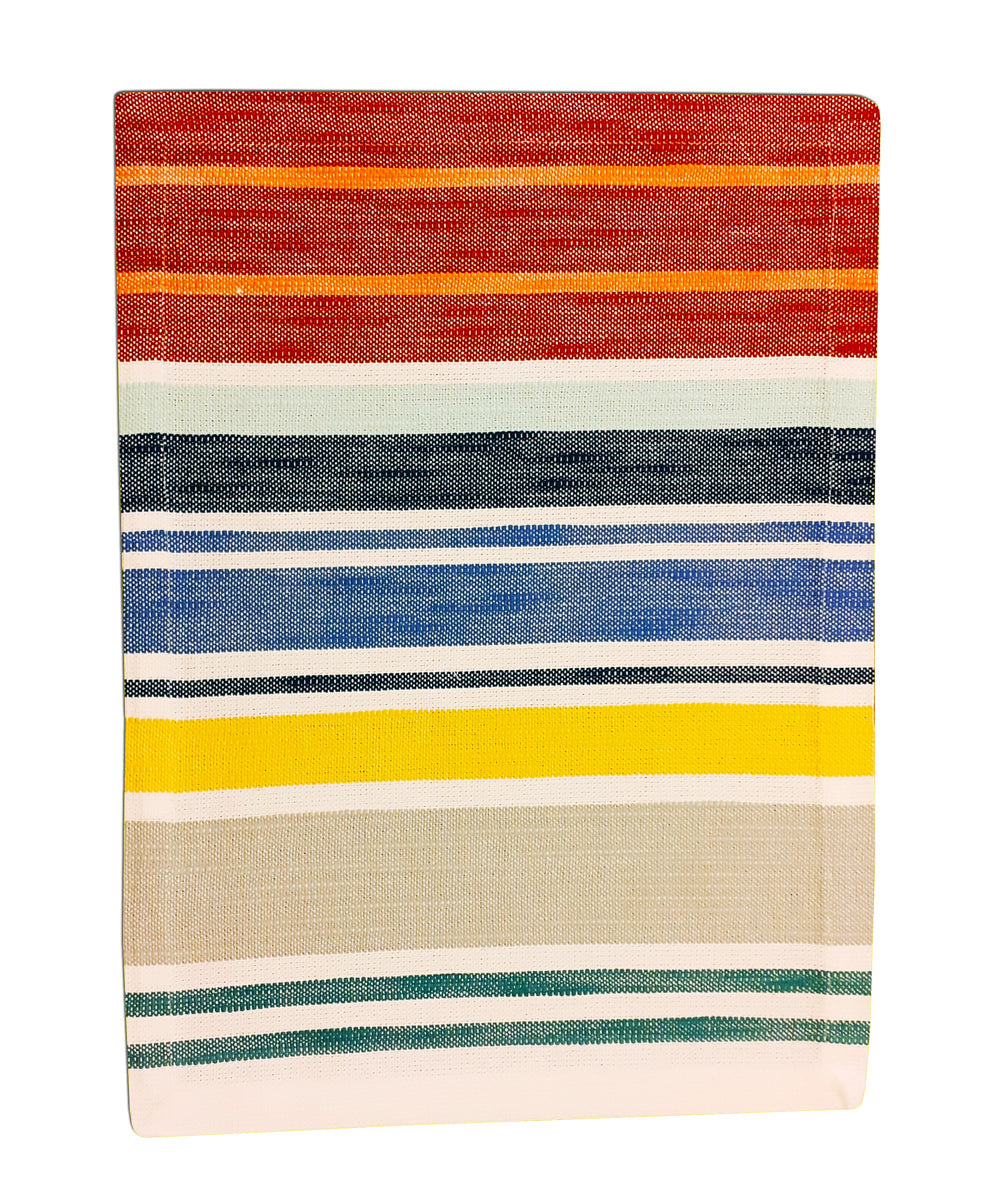Multicolor handloom cotton table runner with table mat set