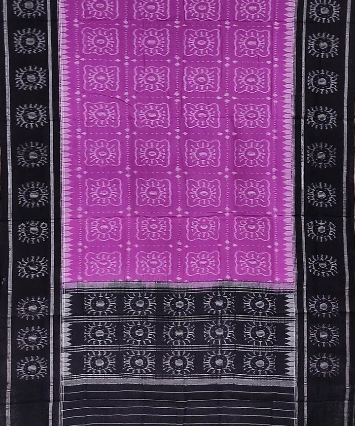 Violet black handloom cotton sambalpuri dupatta