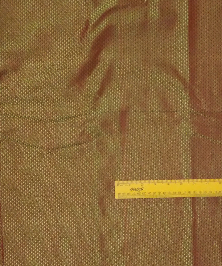 Golden maroon handwoven cotton art silk khun fabric