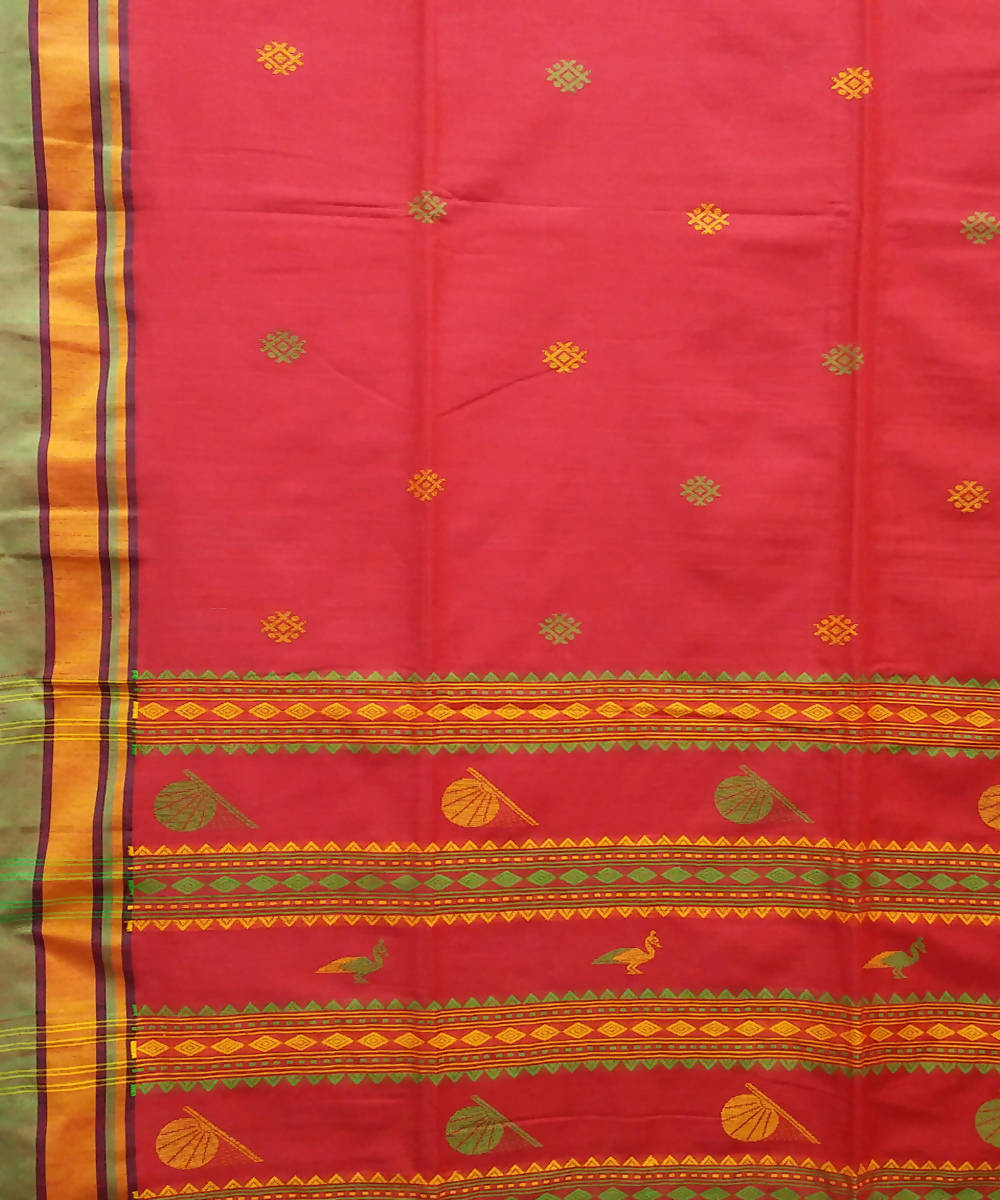 Bengal Red Cotton Handwoven Saree