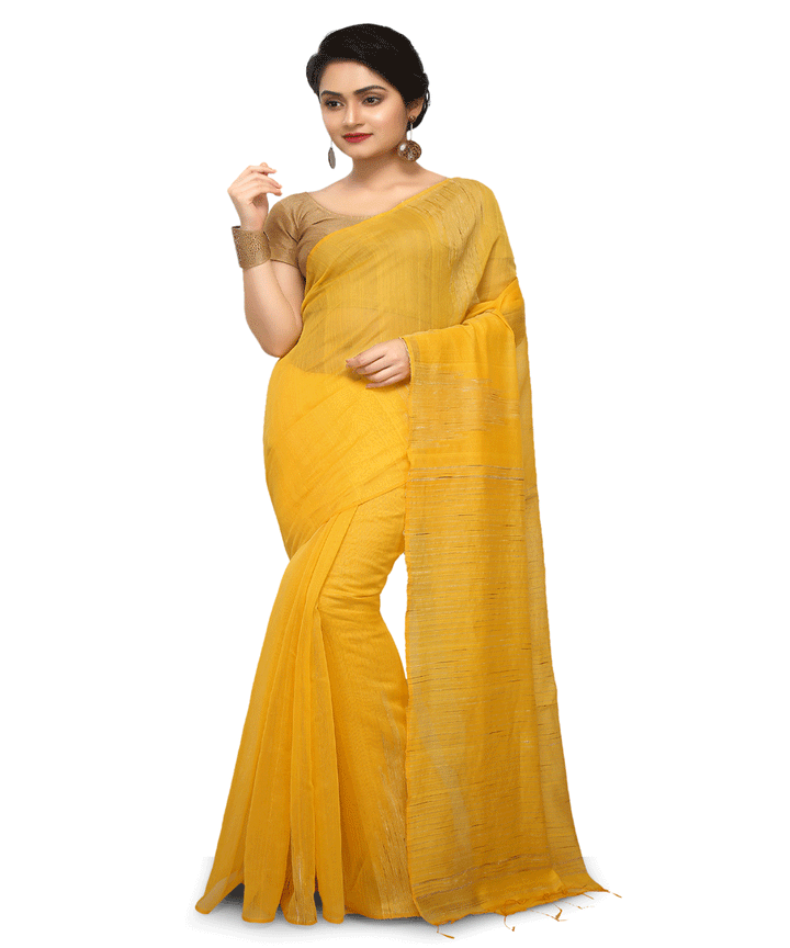 Bengal Yellow Handwoven Saree
