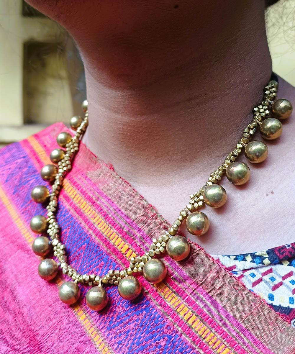 Handcrafted dokra beads necklace