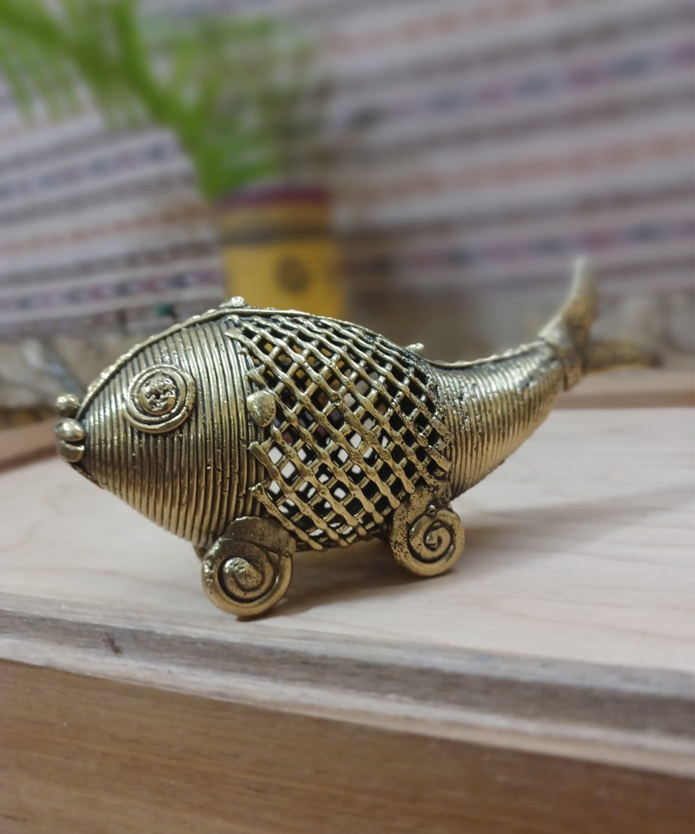 Dhokra brass handcrafted net fish decor