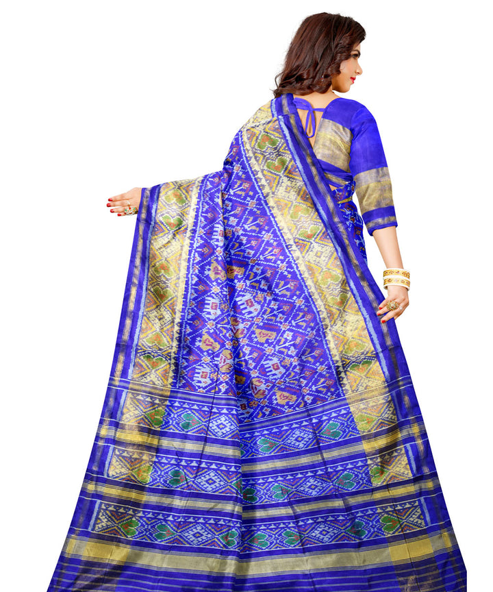 Blue navy handloom silk patola saree