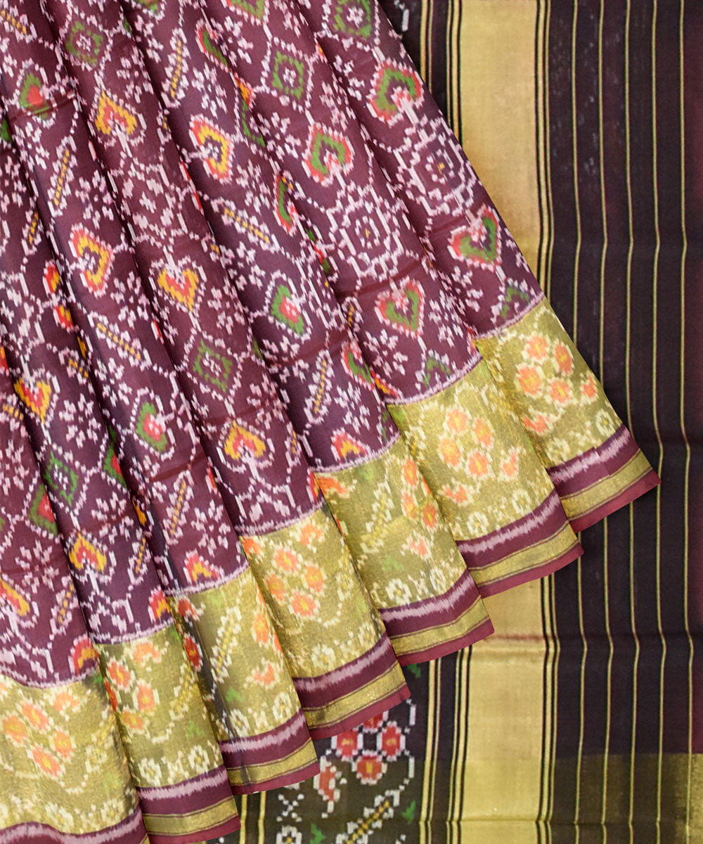 Purple silk handloom patola saree
