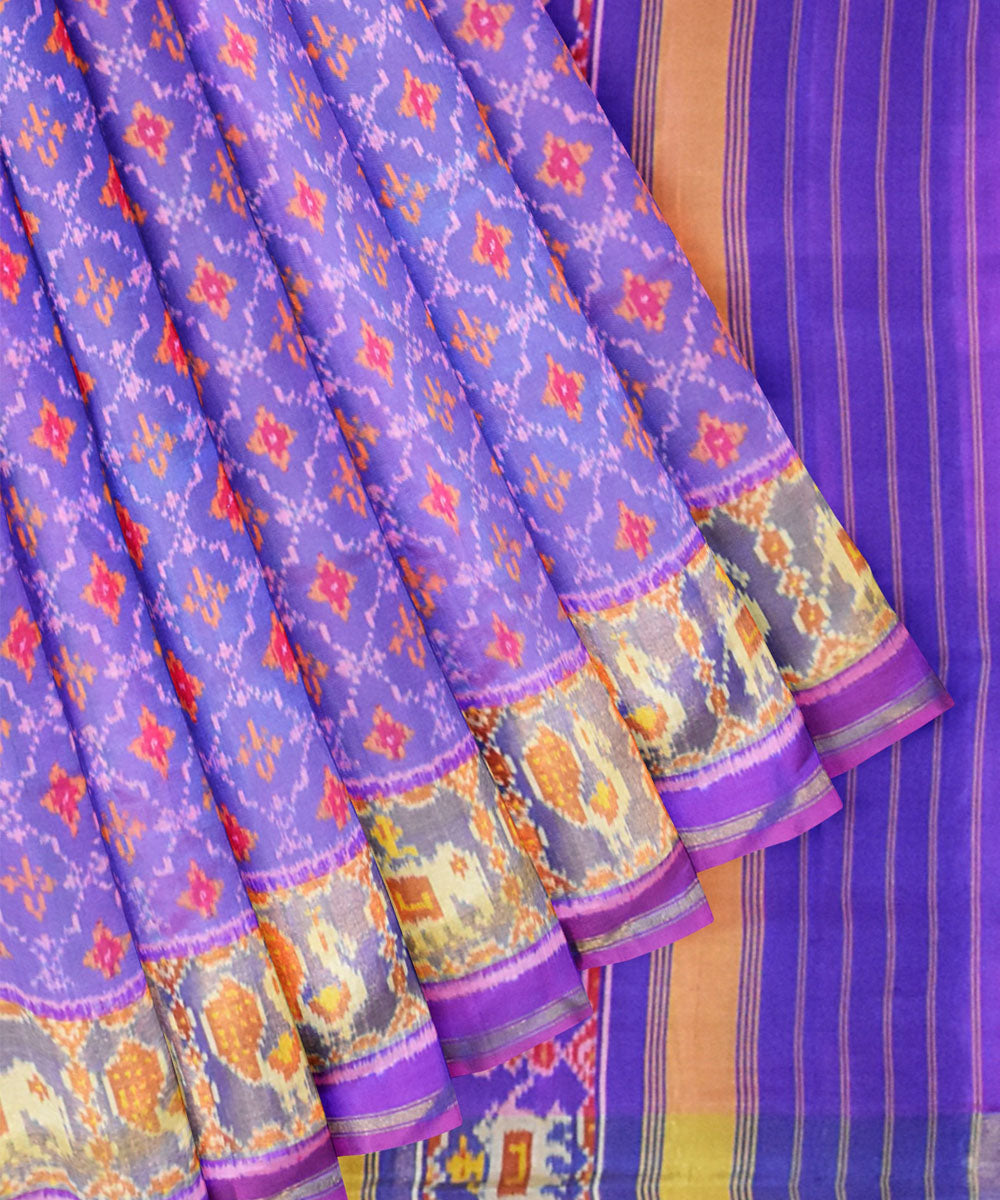 Lavender silk handloom patola saree