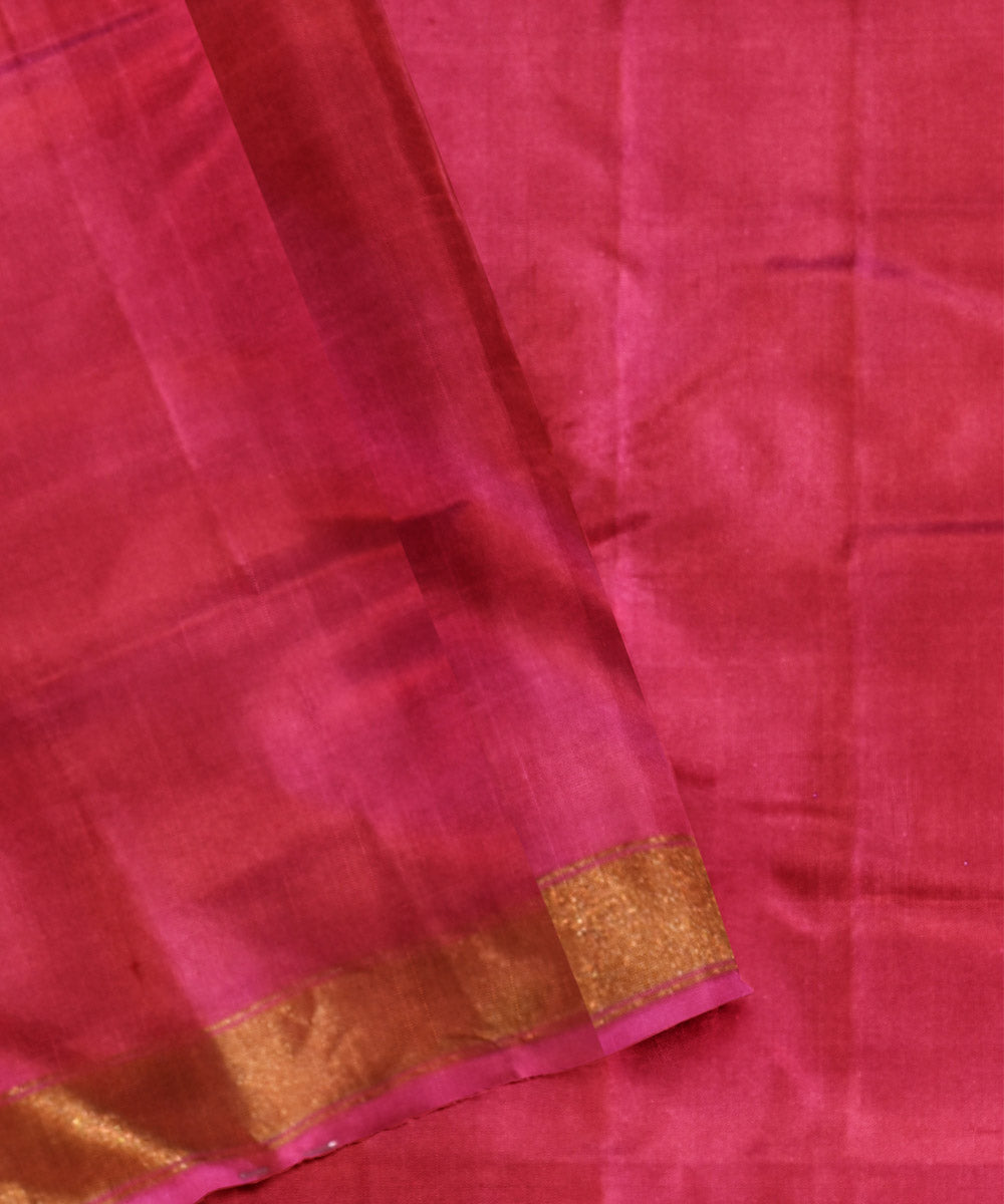 Pink silk handwoven patola saree