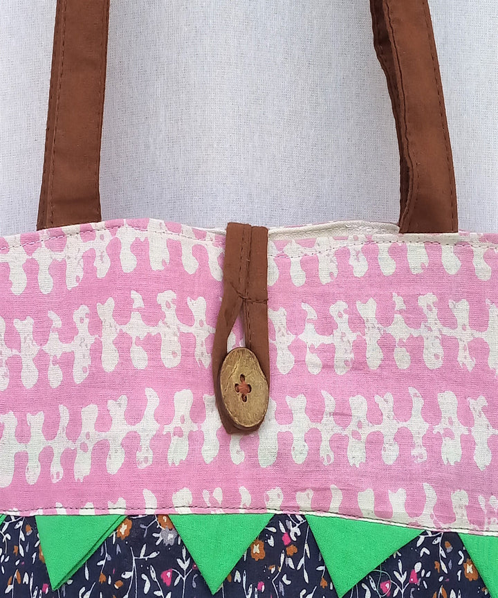 Brown and multicolor handcrafted potli bag
