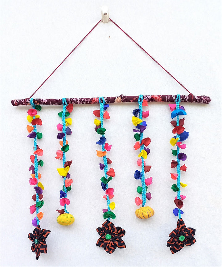 Multicolor hand crafted wooden wall hanging