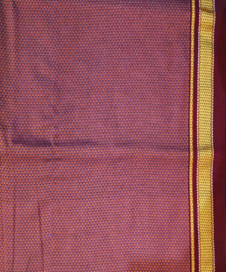 Maroon handwoven cotton art silk khun fabric