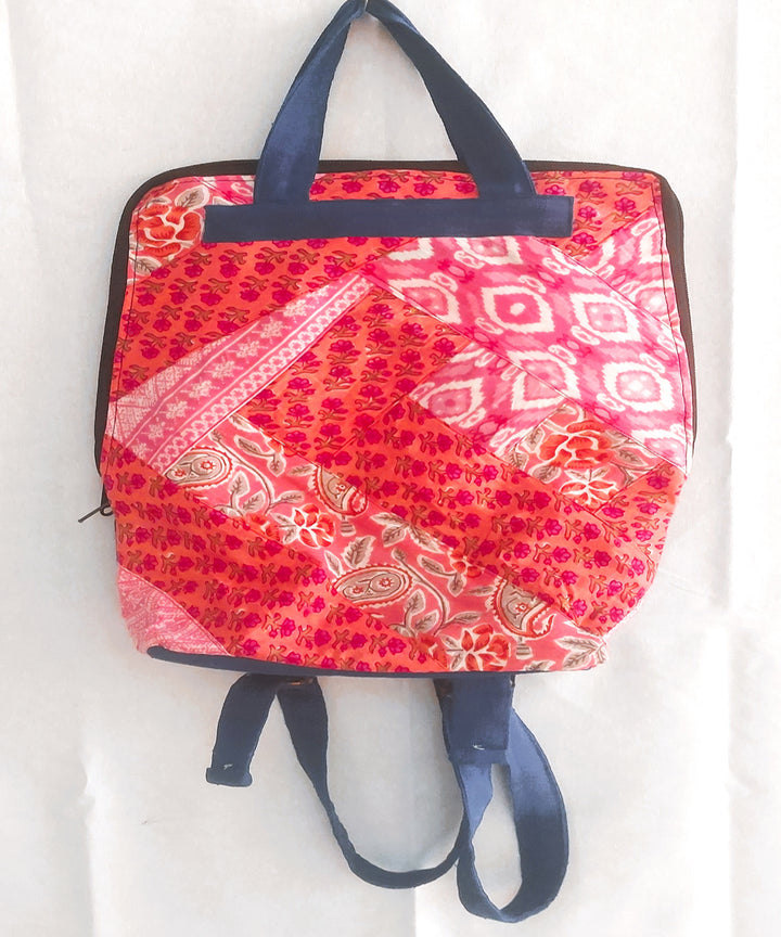 Pink red handcrafted backpack