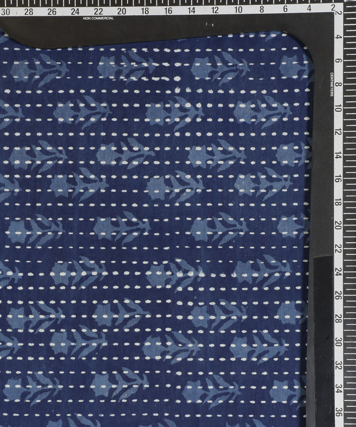 2.5m Indigo blue hand block print cotton kurta material