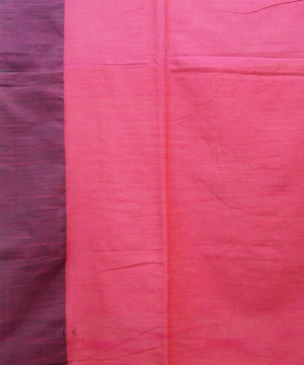Pink Bengal Cotton Handwoven Saree