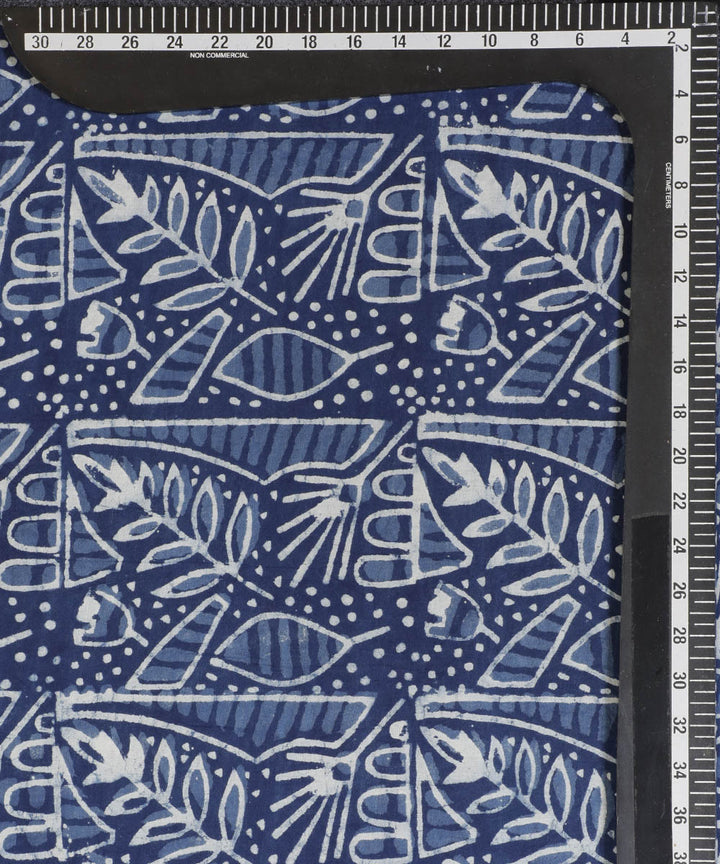 2.5m Indigo blue handblock printed cotton kurta material