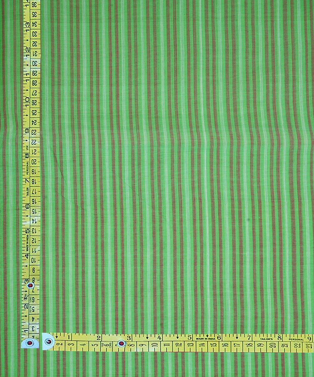 2.5m Green handwoven stripe cotton mangalagiri kurta material