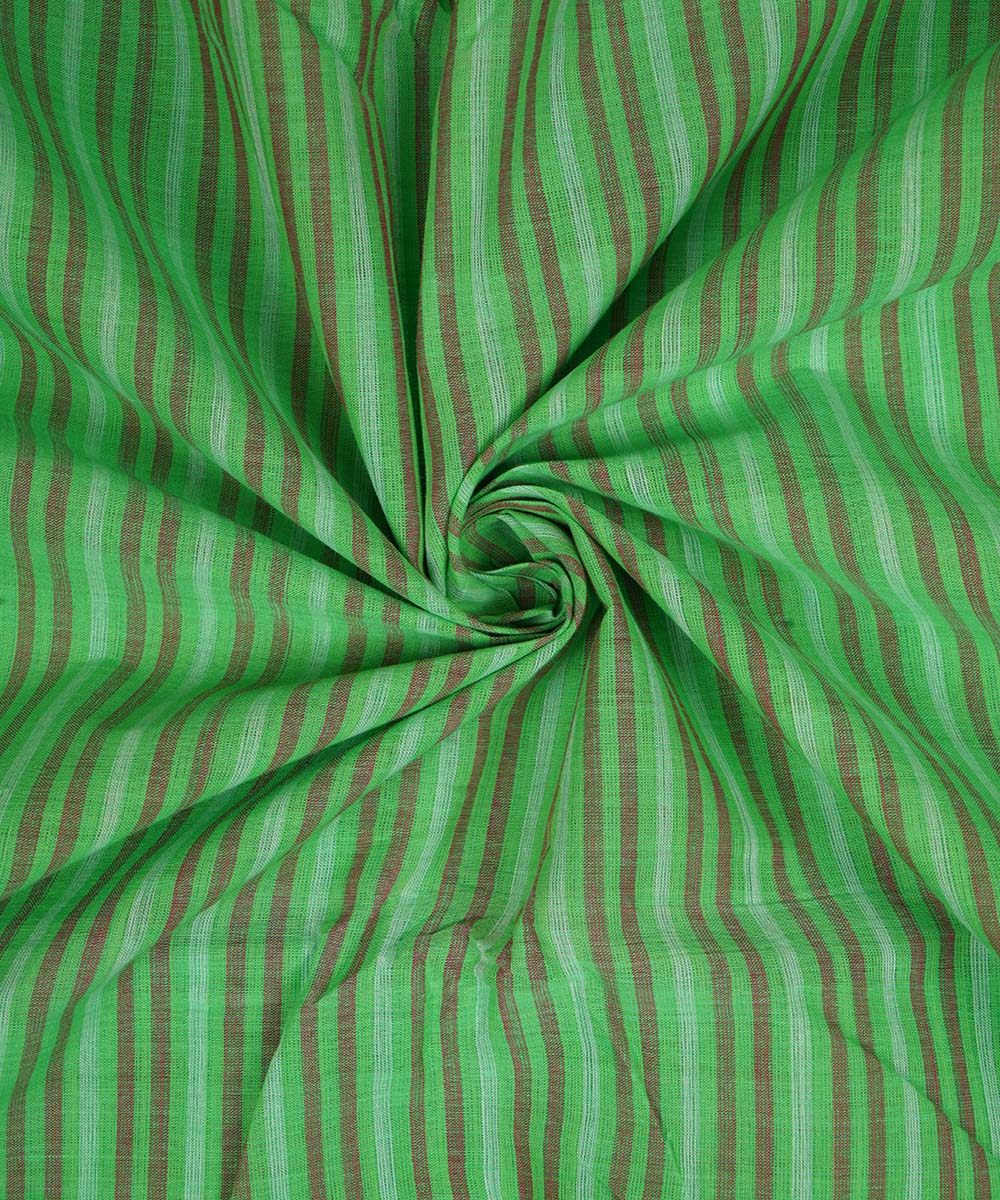 2.5m Green handwoven stripe cotton mangalagiri kurta material