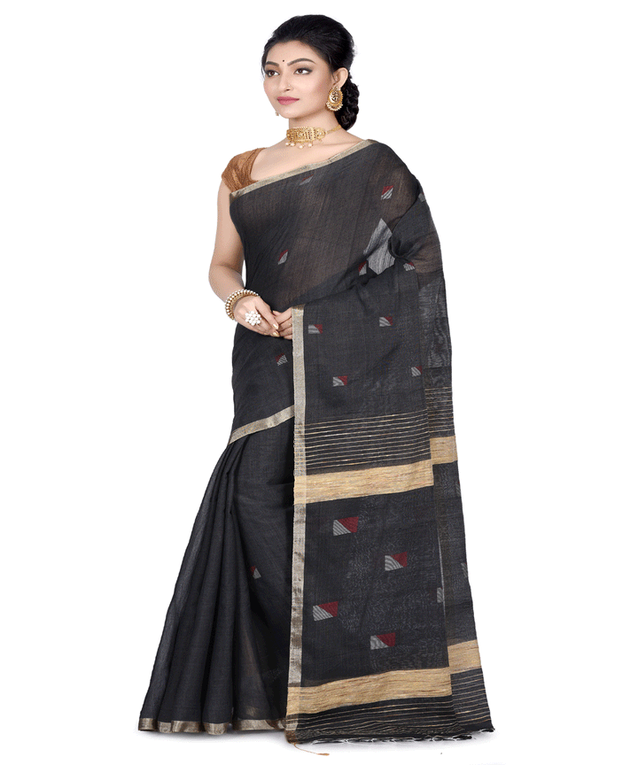 Bengal Cotton Black Handwoven Saree