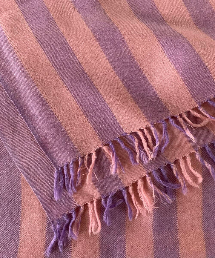 Pastel pink lilac handwoven woolen scarf