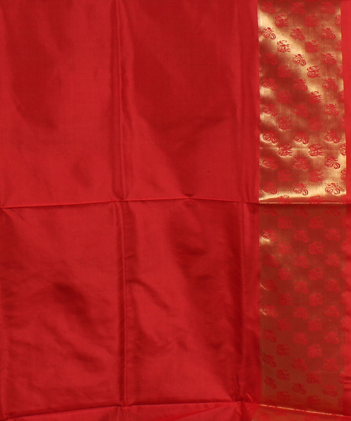 Black red handwoven karnataka brocade silk saree