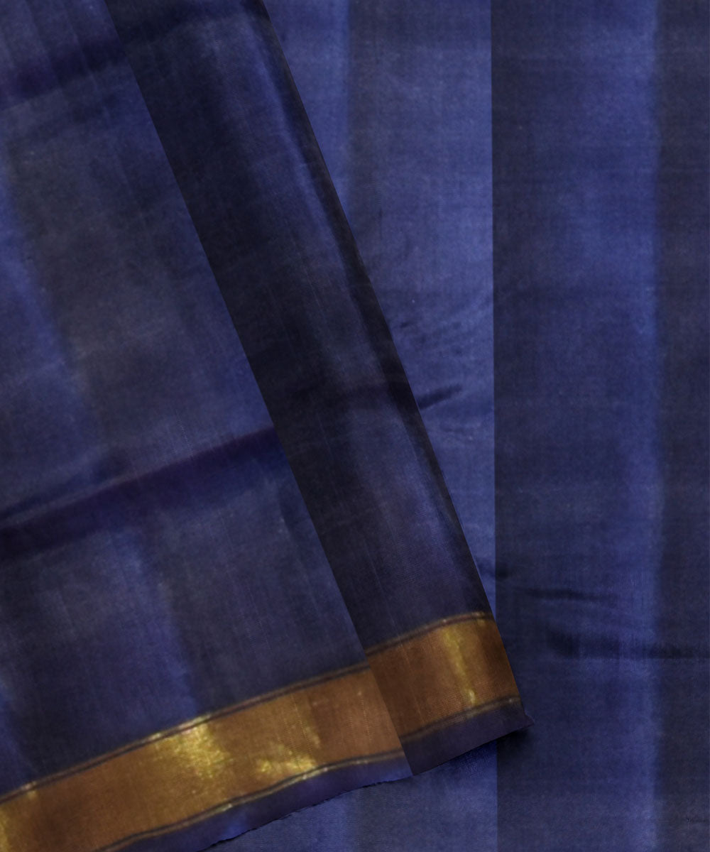 Navy blue handwoven patola silk saree