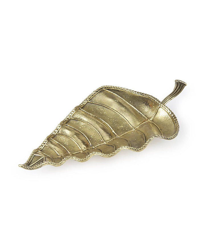 Dhokra brass handcrafted side table leaf tray
